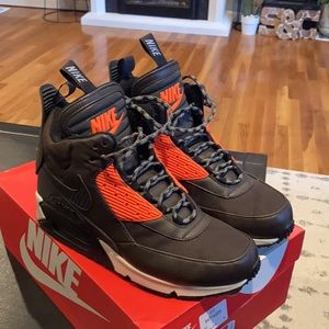 Nike Airmax 90 sneaker boot winter men’s 6.5 women’s 8  brown orange
